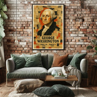 George Washington 1st President of the United States Layered paper Collage Poster