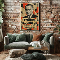 Lyndon B. Johnson 36th President of the United States Layered paper Collage Poster