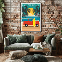 Laguna Beach California Retro Travel Poster