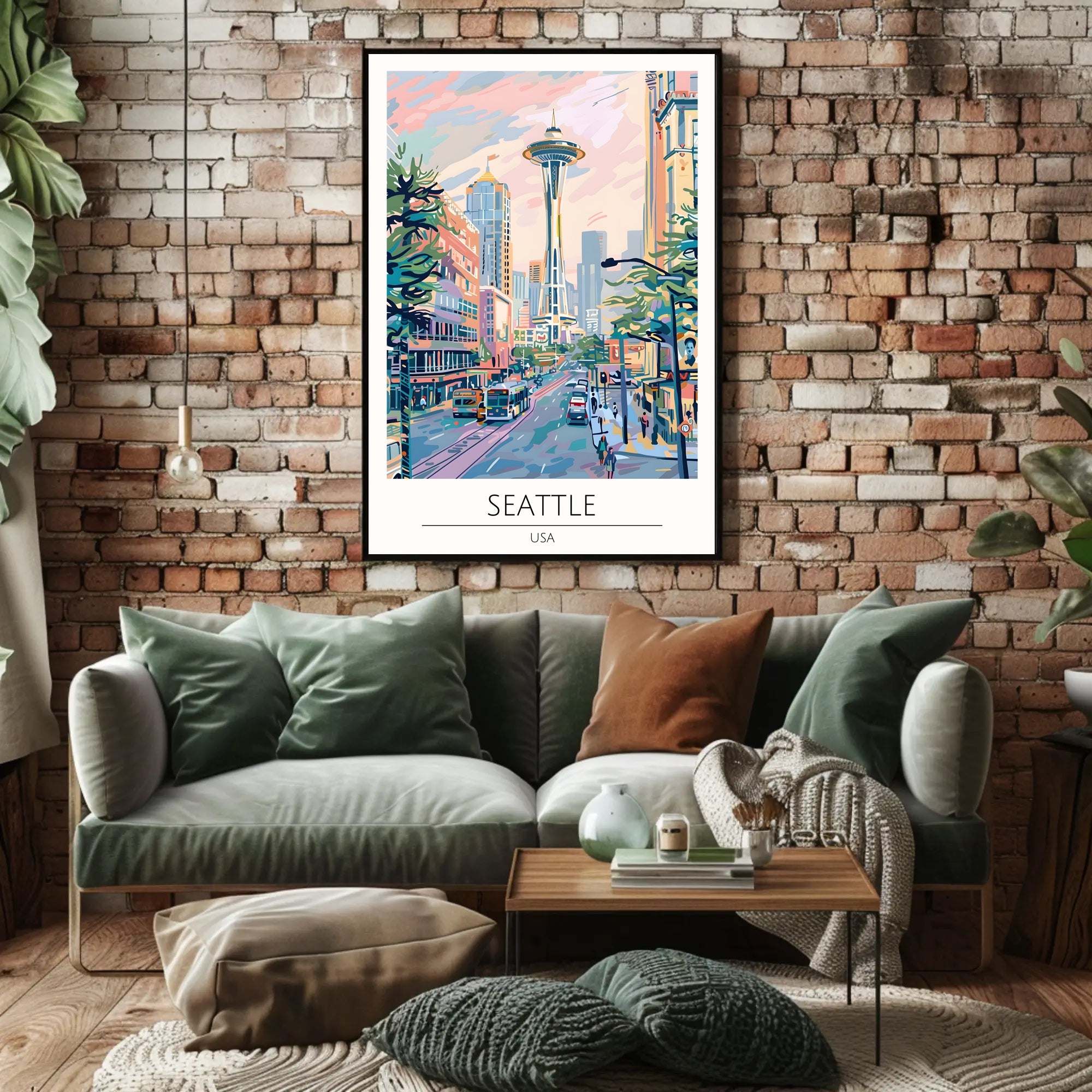 Seattle Cityscape Poster PosterGoat