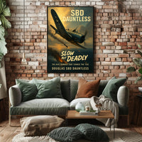 Douglas SBD Dauntless Action Scene WWII Poster