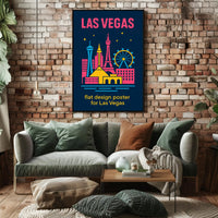 Las Vegas Iconic Landmarks Travel Poster