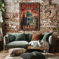 Boise Vintage Capitol Wanderlust Poster