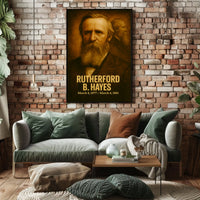Rutherford B Hayes Poster Vintage Presidential Portrait Print Analog Film Aesthetic Historical Wall Art
