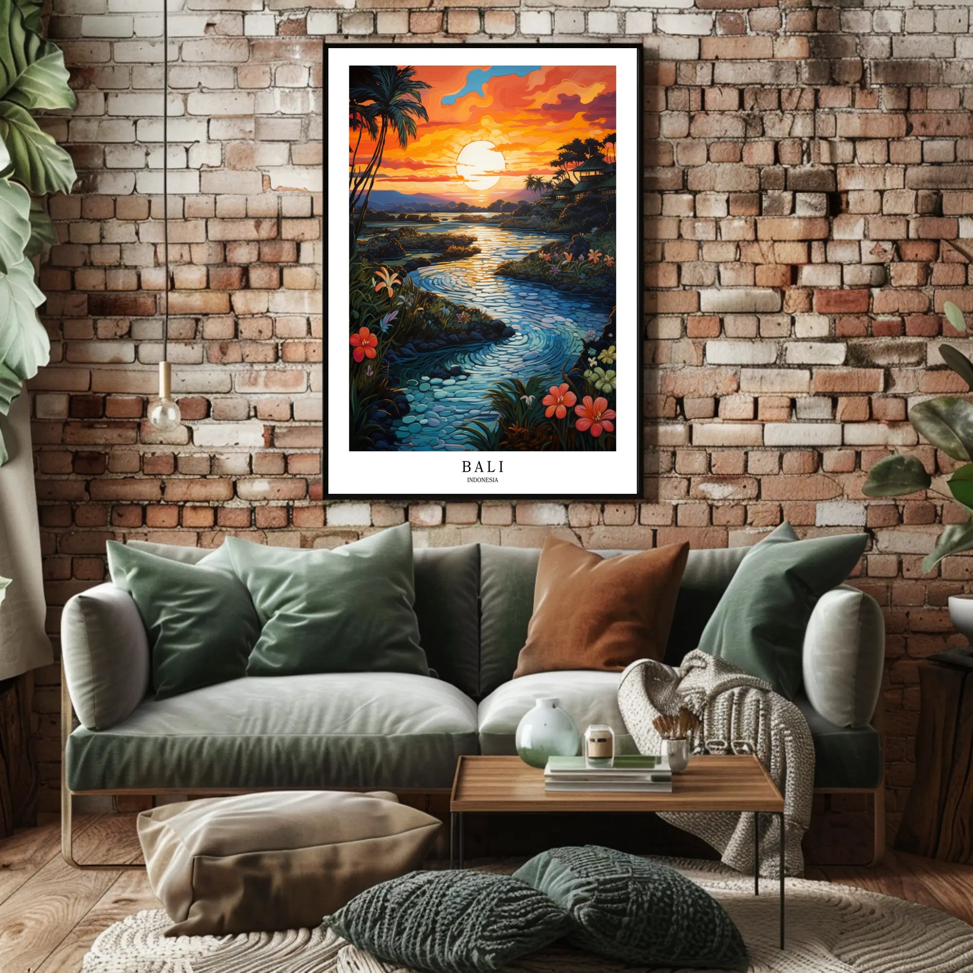 Bali Sunset Tropical Getaway Travel Poster PosterGoat