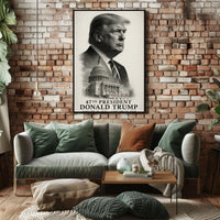 Donald Trump Resolute Visionary Above the Capitol Poster