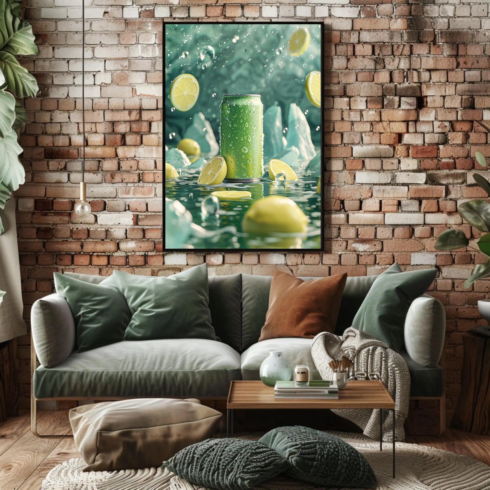Refreshing Citrus Beverage Can Art Poster PosterGoat