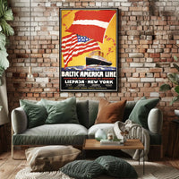 Baltic America Line Vintage Travel Poster Art