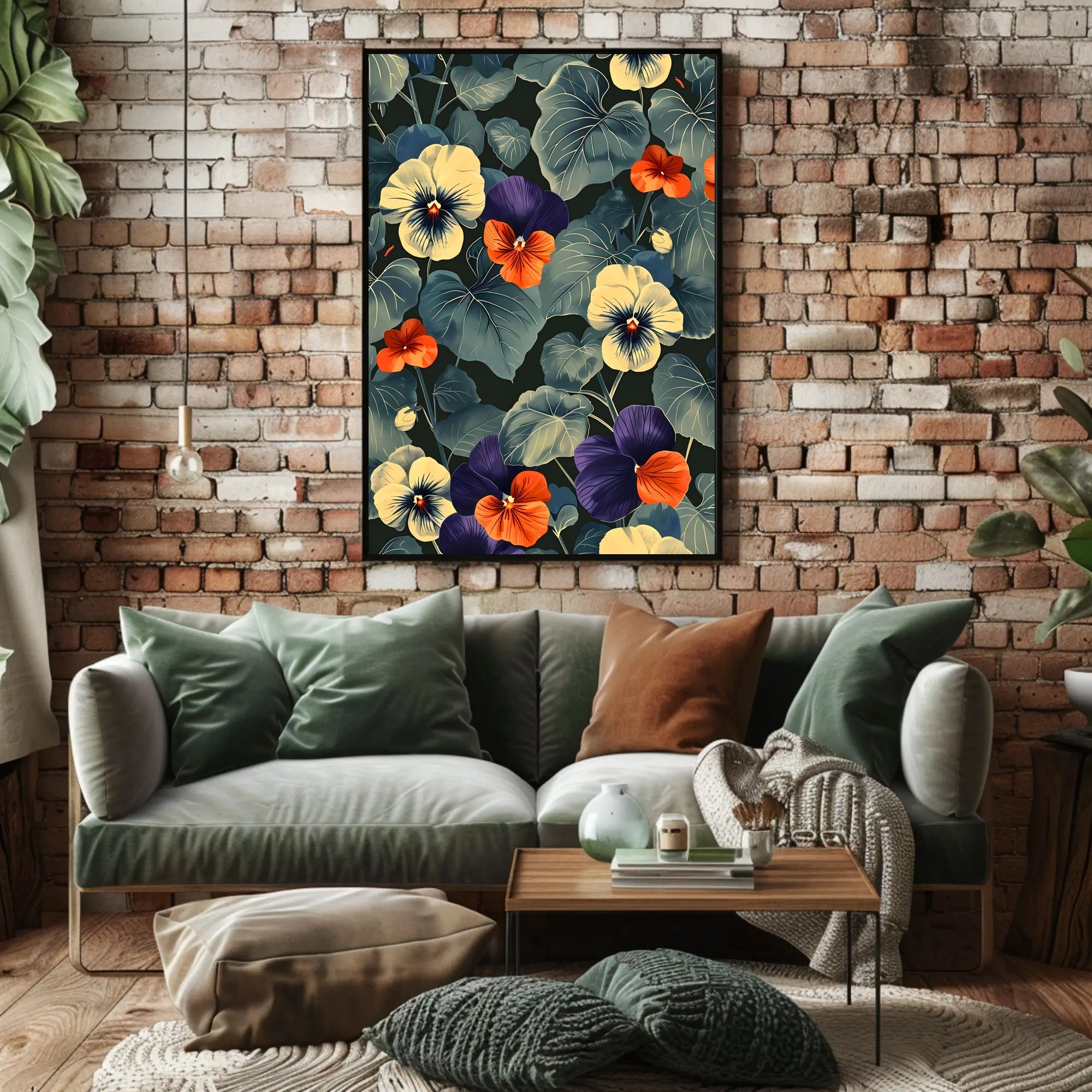 Vibrant Floral Elegance: Modern Botanical Artistic Poster