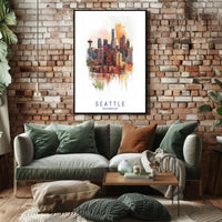 Seattle Skyline Art Poster PosterGoat