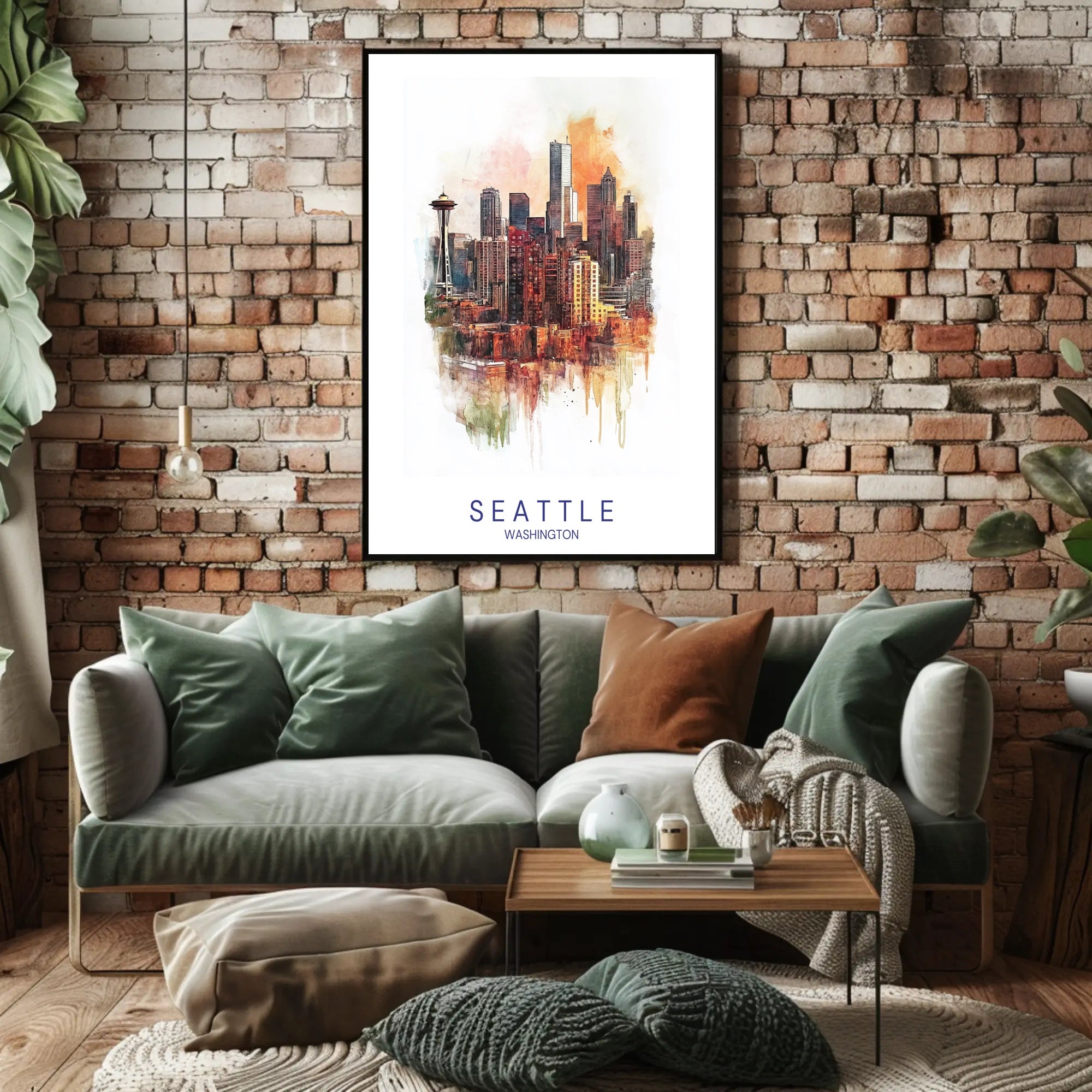 Seattle Skyline Art Poster PosterGoat