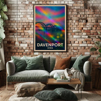Davenport Iowa Scenic Vibrant View Impressionism Poster