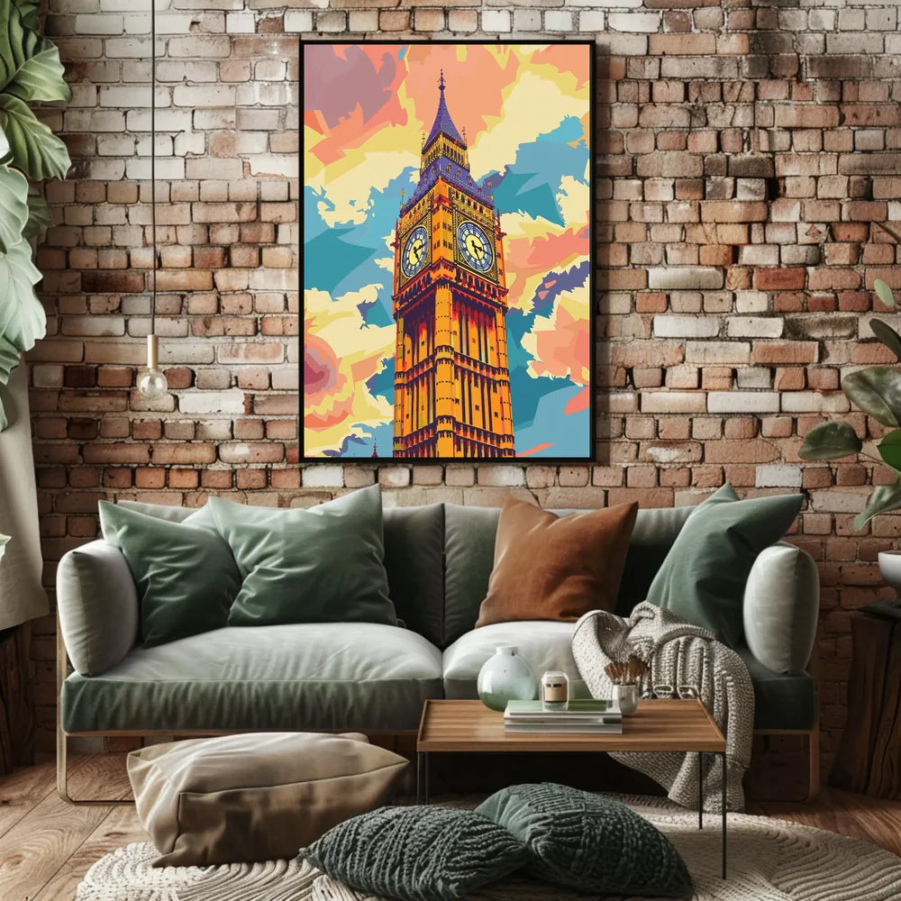 Big Ben Pop Art Poster: Vibrant London Icon