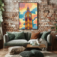 Big Ben Pop Art Poster: Vibrant London Icon