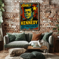 John F. Kennedy 35th President of the United States Graffiti Pop Art Poster