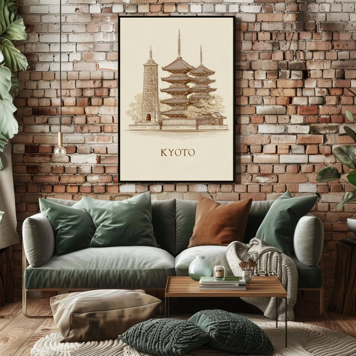 Kyoto Architectural Illustration Poster