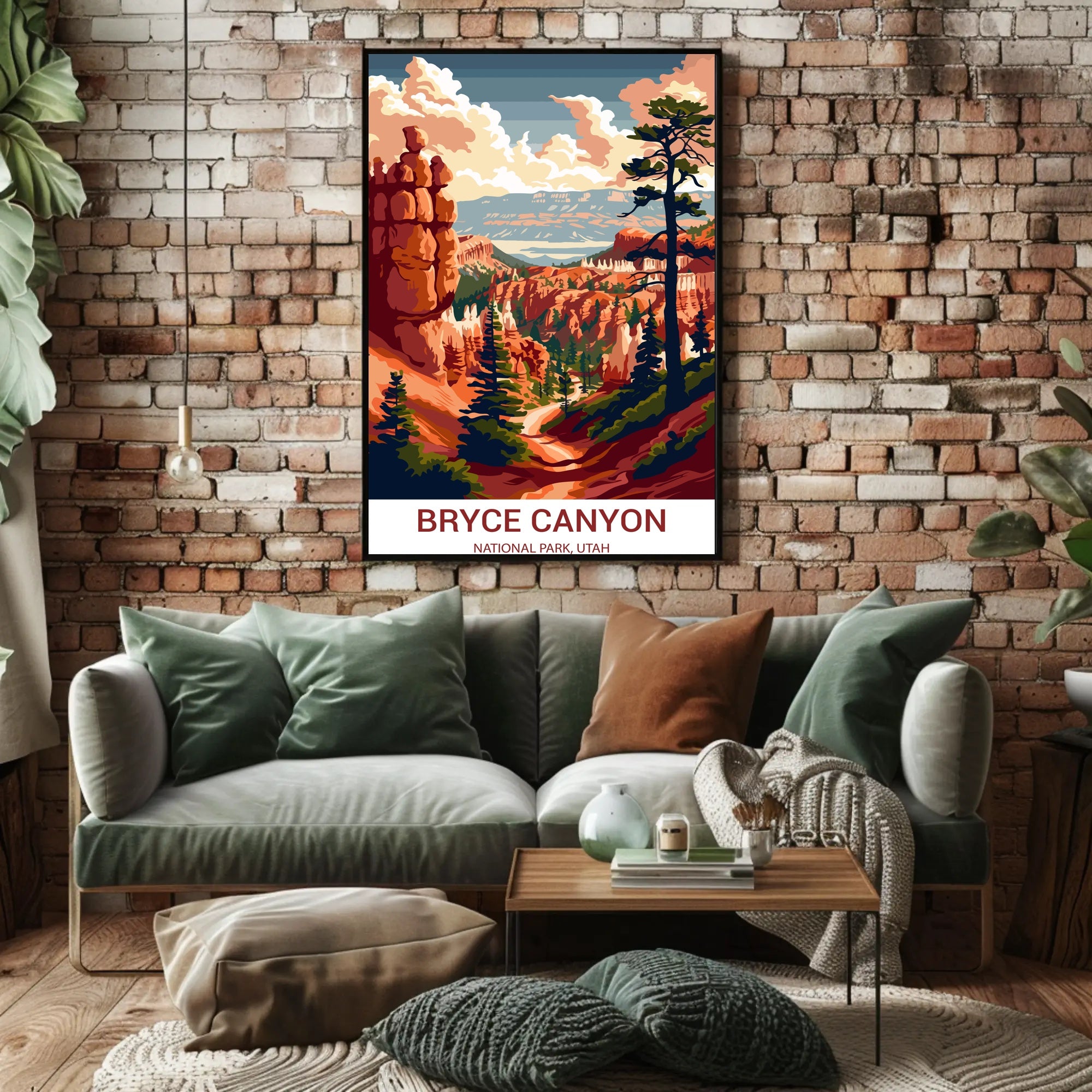 Bryce Canyon Illustrated Print: Stunning National Park Poster