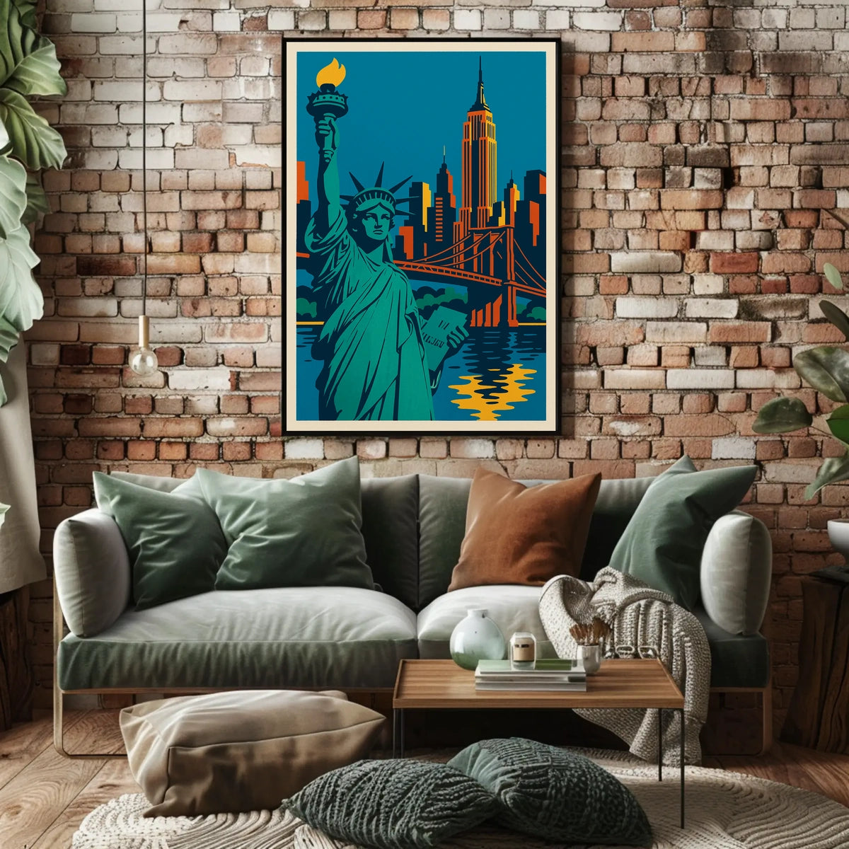 New York City Skyline Poster Retro Wall Art For Home Decor