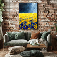 Abstract Landscape Poster Yellow And Blue