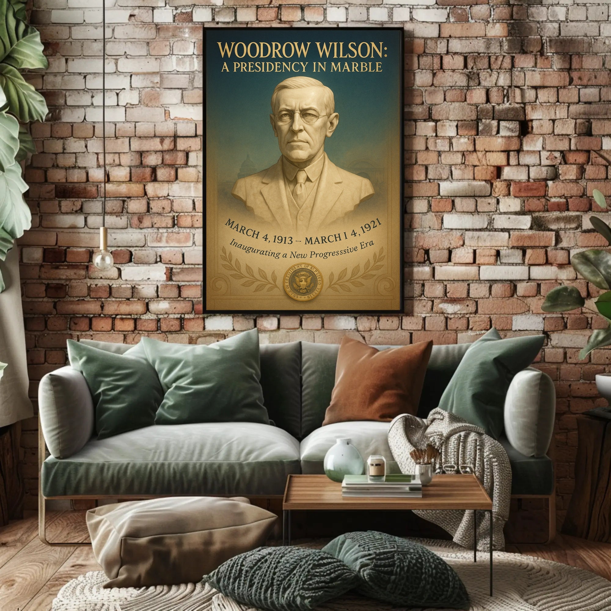 Woodrow Wilson A Presidency in Marble Poster PosterGoat