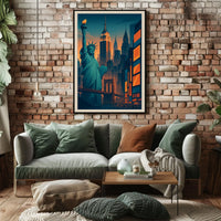 New York City Skyline Poster City of Dreams Office Decor