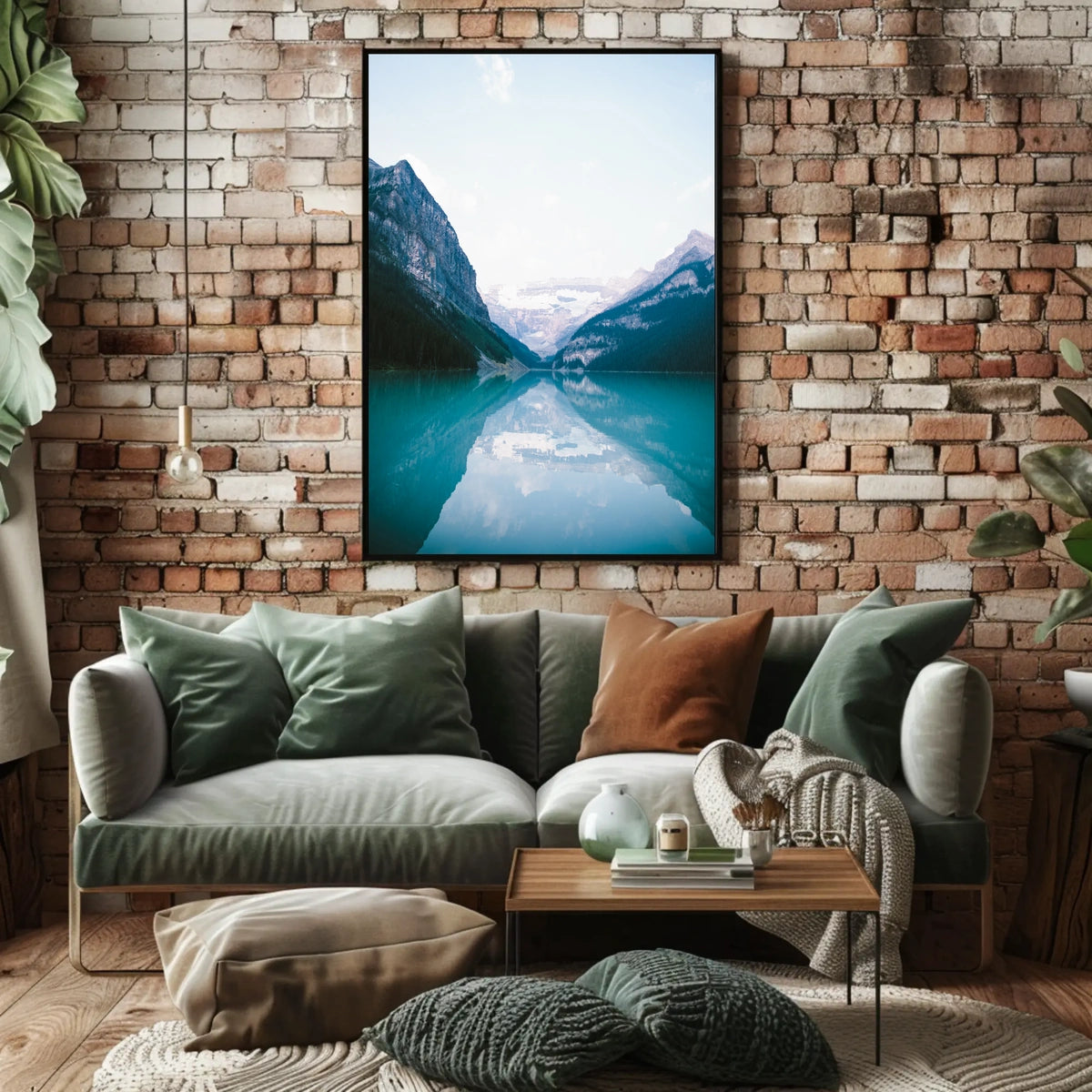Serene Mountain Reflection Photorealistic Nature Poster