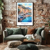 Coastal Charm of Monaco Poster PosterGoat