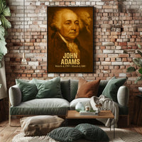 John Adams Poster Vintage Presidential Portrait Print Analog Film Aesthetic Founding Father Wall Art