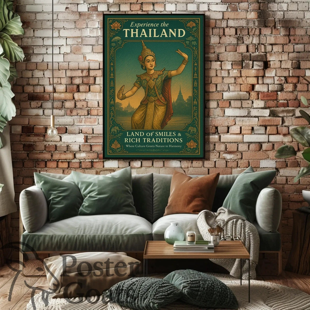 Thailand's Traditions in Vintage Style: Cultural Heritage Poster