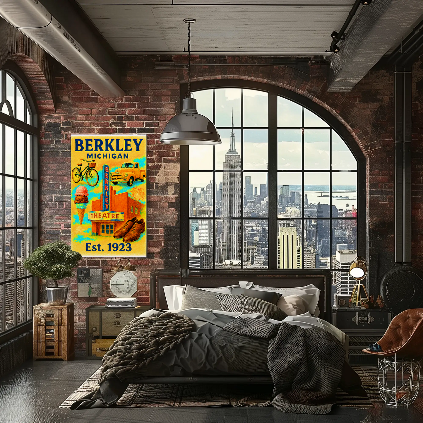 Berkley Michigan Wall Art Vintage Travel Poster