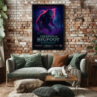 Bigfoot Mystery Forest Dark Neon Fantasy or Mythology Poster