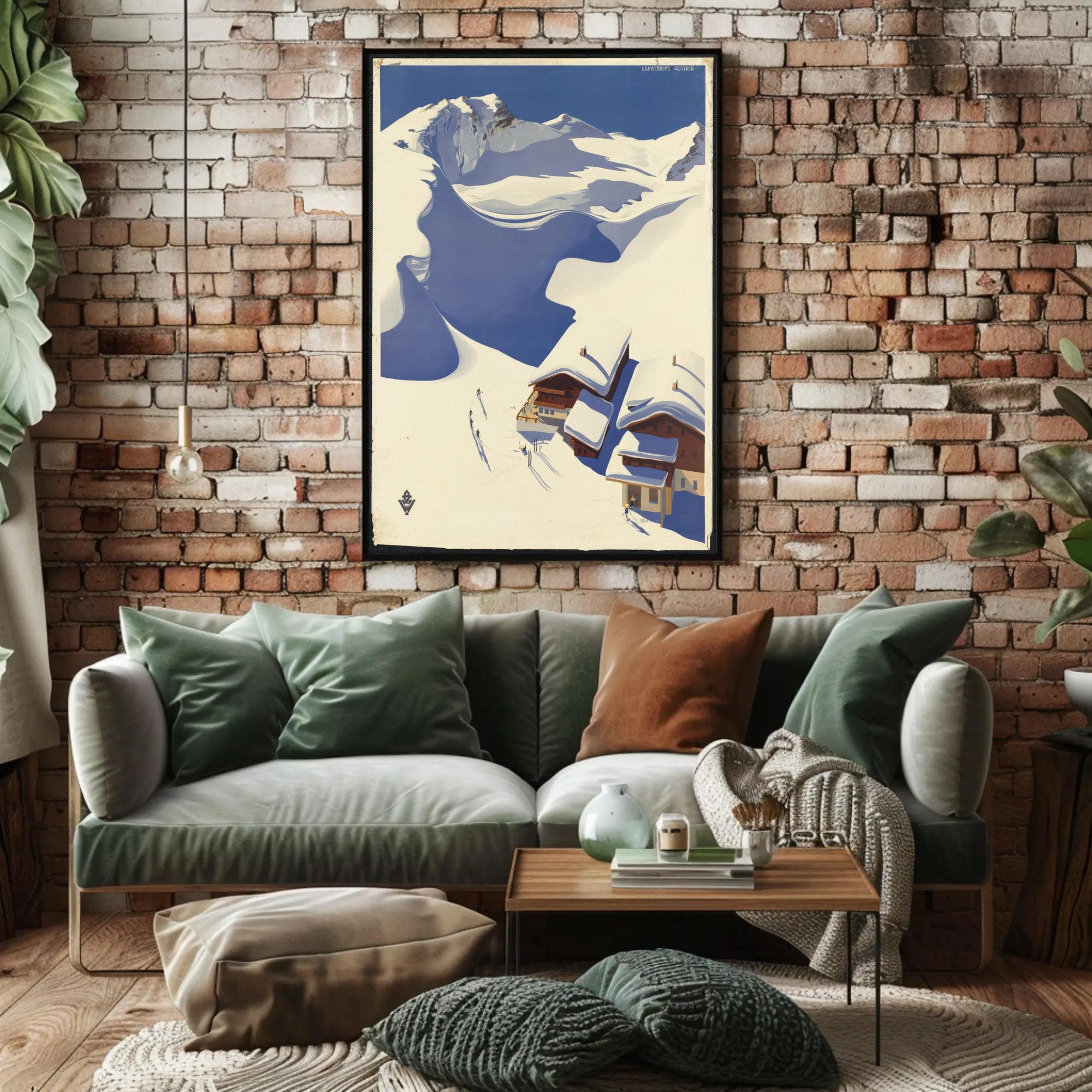 Vivid Vintage Ski Adventure in Austria Travel Poster PosterGoat