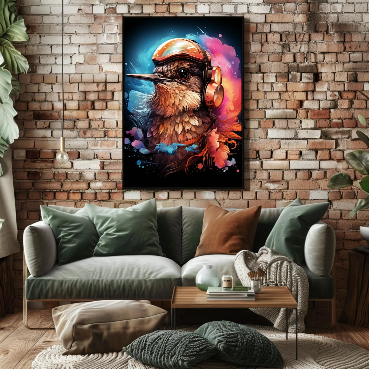 Sonic Aviator Futurism Bird Living Room Poster