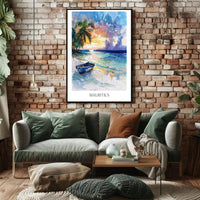 Mauritius Sunset Beach Travel Poster PosterGoat
