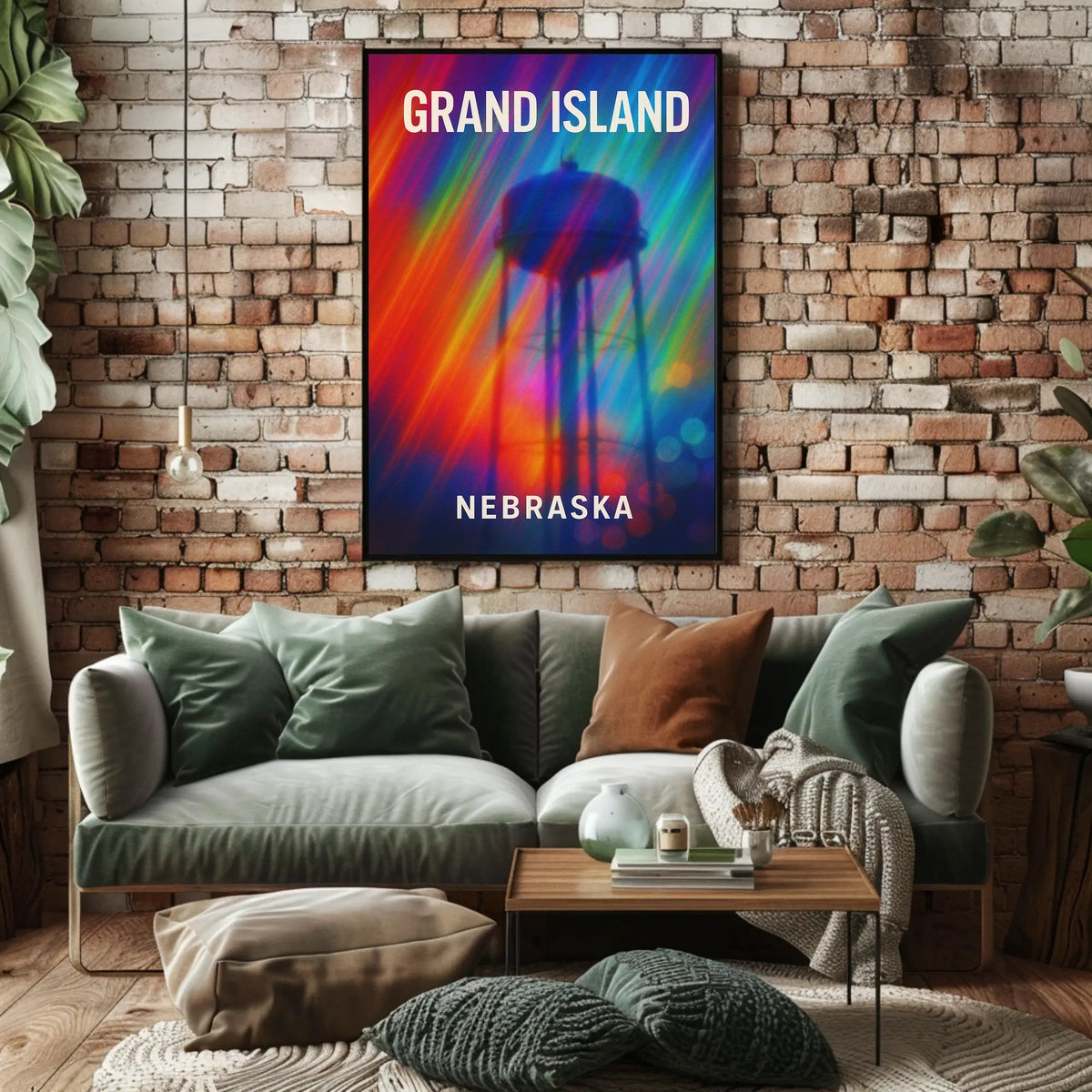 Grand Island Nebraska Scenic Minimalist Poster
