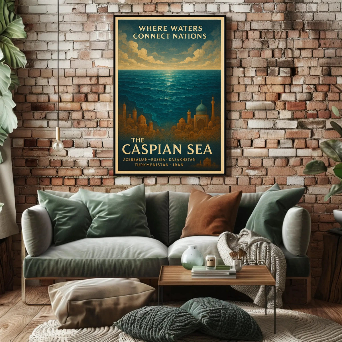 Caspian Sea Vintage Art Cultural or Heritage Poster