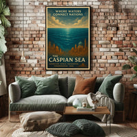 Caspian Sea Vintage Art Cultural or Heritage Poster