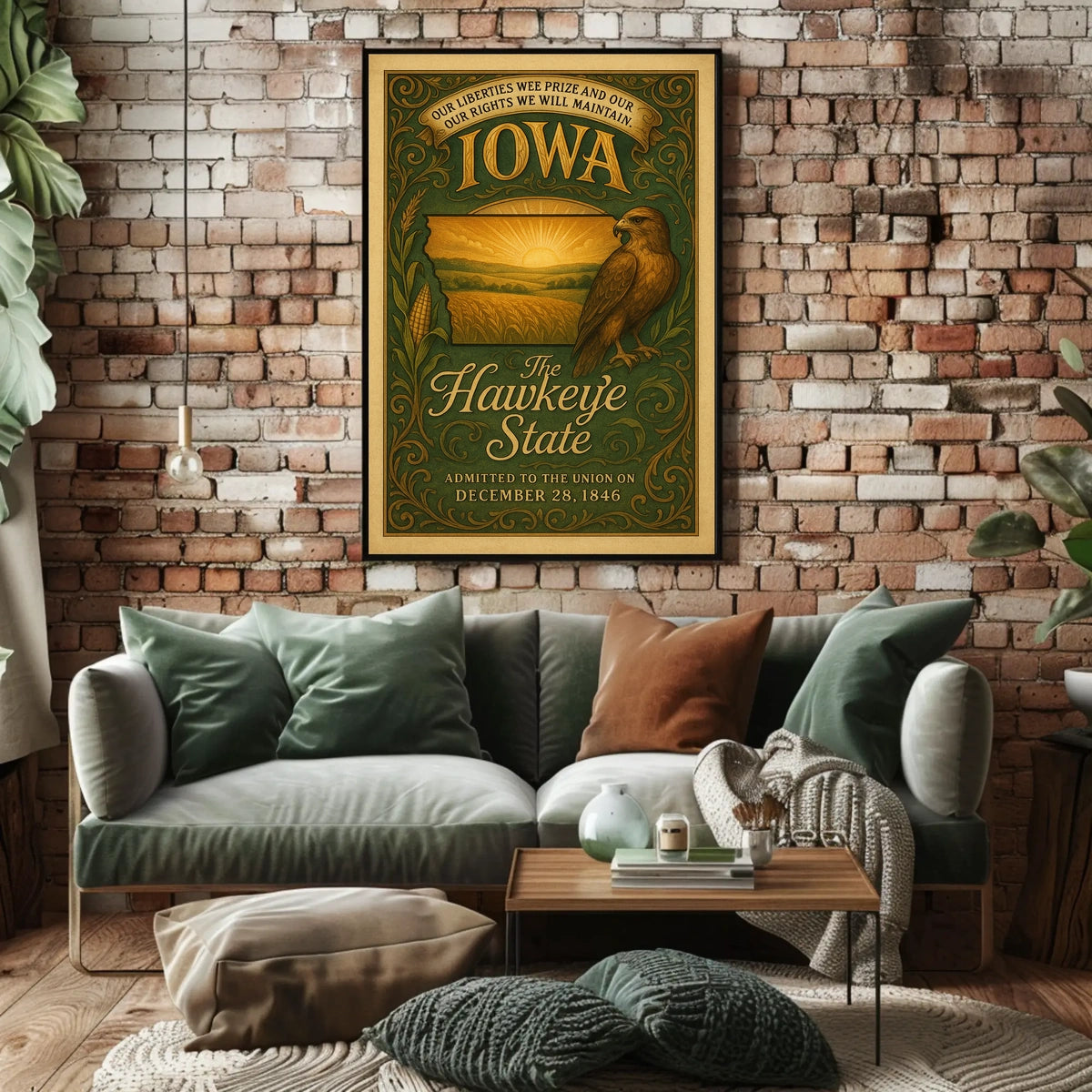Iowa The Hawkeye State Poster