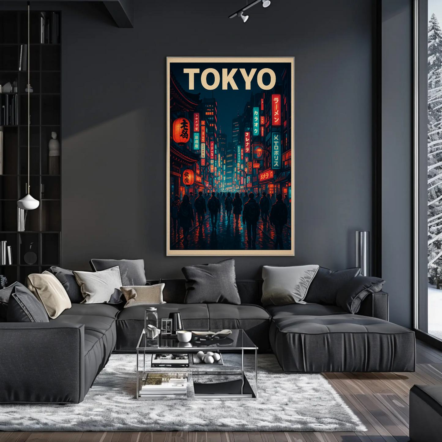 Tokyo Neon Night Street Travel Poster