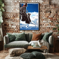Vintage Upper Austria Skiing Adventure Travel Poster PosterGoat