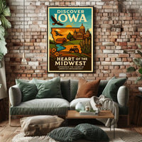 Discover Iowa Heart of the Midwest Poster