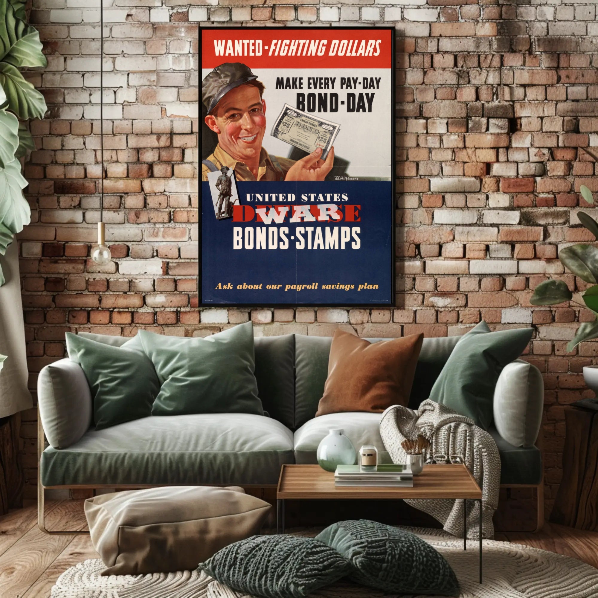 Wanted Fighting Dollars Vintage Poster Art Print for Home Decor PosterGoat