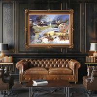 Naval Battle and Horsemen Poster