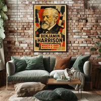 Benjamin Harrison 23rd President of the United States Layered paper Collage Poster