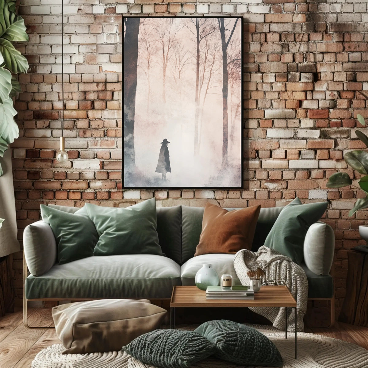 Solitary Figure Mystery Solitude Watercolor Poster