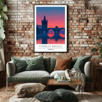 Charles Bridge Twilight Artistry Cultural or Heritage Poster