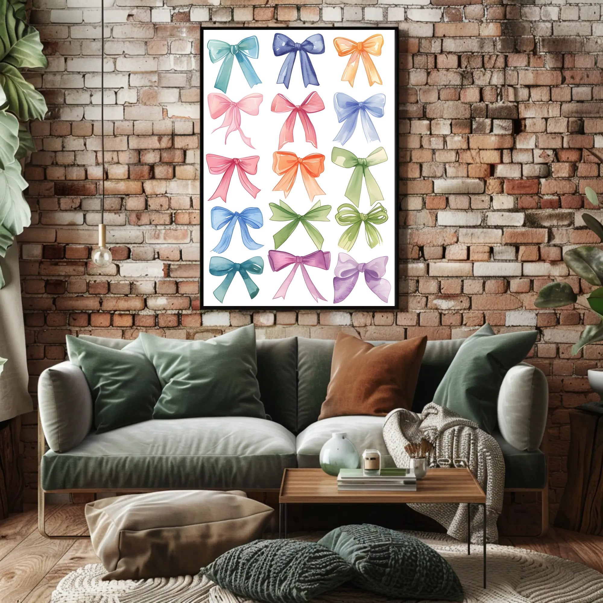 Watercolor Bow Collection Art Poster PosterGoat