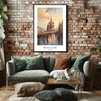 Moscow Urban Life Impressionistic Travel Poster PosterGoat