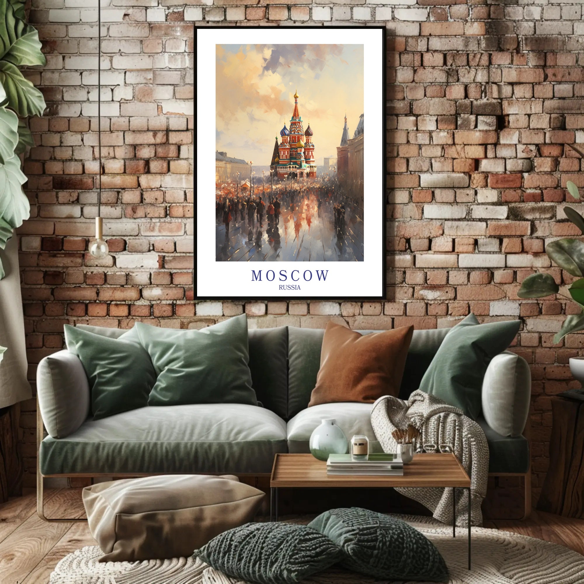 Moscow Urban Life Impressionistic Travel Poster PosterGoat