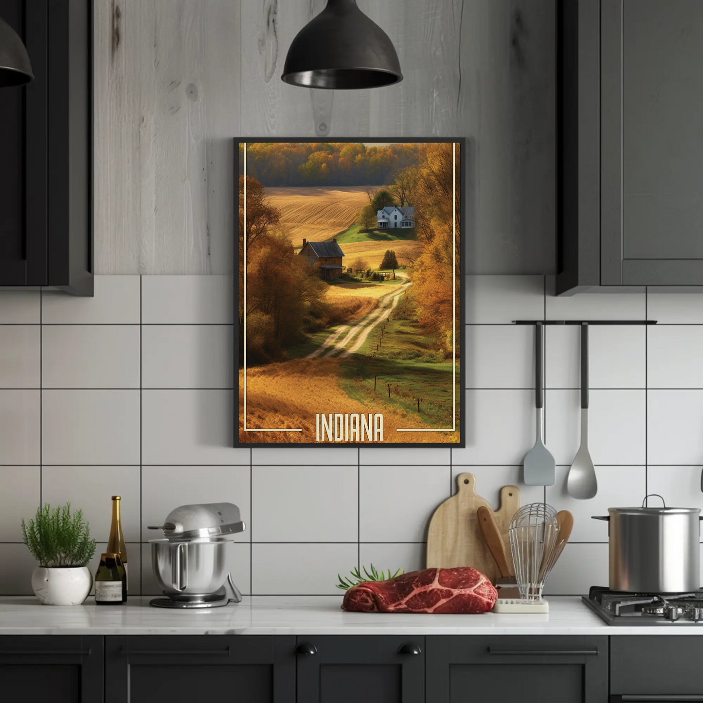 Indiana Farm Vintage Poster